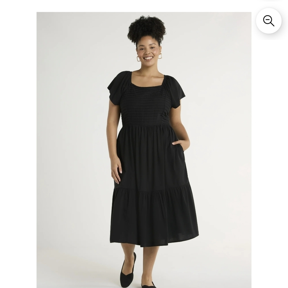 Terra & Sky Black Midi Dress